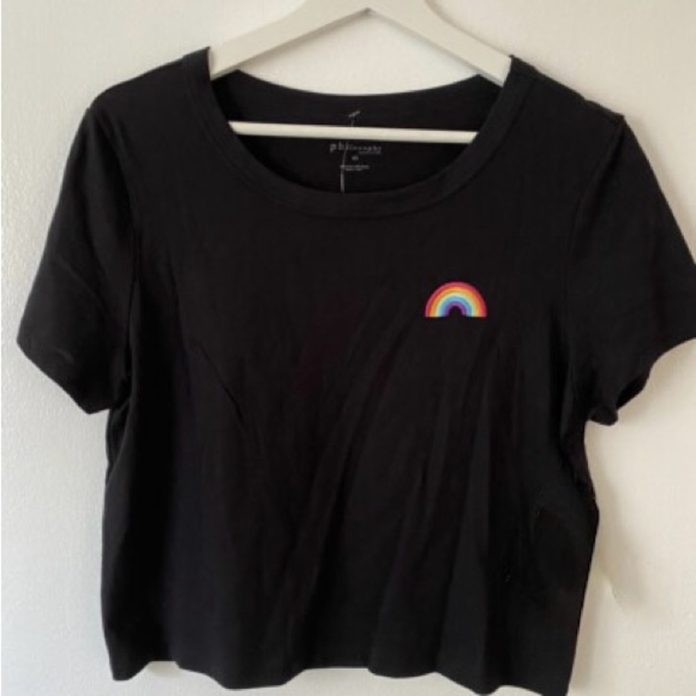 Philosophy Modal Women’s Crop Tee with Rainbow Detail
